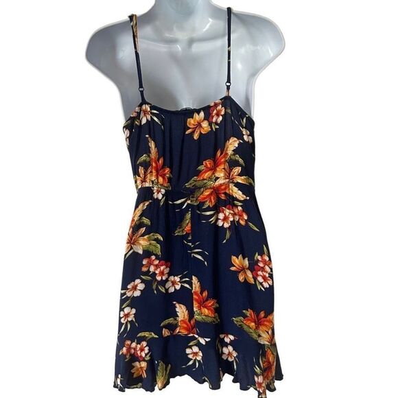 Ambiance Floral Mini Dress - Navy and Orange - Picture 3 of 11